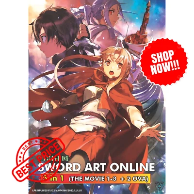 DVD Anime Sword Art Online 5 in 1 Movie Collection 3 Movies + 2 OVA Eng/Jap Dub Foto 1 de 4