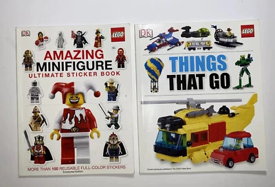 Two Lego Dorling Kindersley Paperbacks - Things That Go, Minifigure Sticker Book - Image 1 of 4