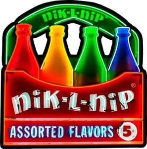 Nik-L-Nip Neon Stylized Metal Sign ( not real neon) - Picture 1 of 1