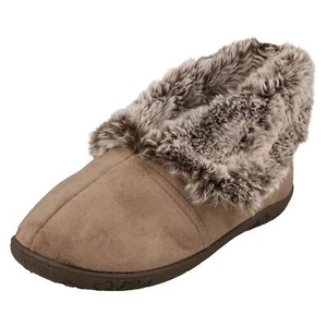 Ladies ESME Faux Fur Cuff Memory Foam Casual Slippers By Padders 2E Fit - Picture 1 of 21