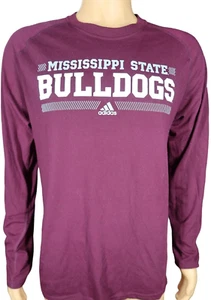 Adidas ClimaLite Mississippi State University Bulldogs Maroon T Shirt L - Picture 1 of 5