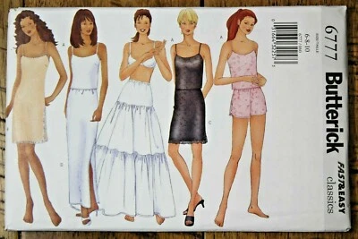 Butterick 6777 Misses Camisole, Slip, Shorts & Petticoat Sewing Pattern 6-8-10 - Image 1 of 2