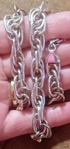 Vintage Sterling Silber Seil Kette Halskette 17", 10 mm, Gewicht 46,2 Gramm Damen - Bild 1 von 4