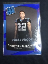 Christian Mccaffrey Blue Press Proof Rated Rookie Rc 2017 Donruss #318