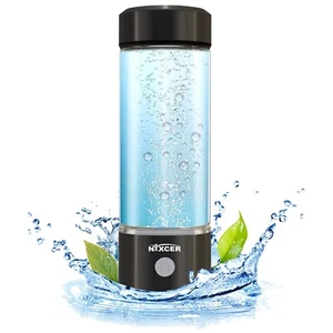 NIXCER HYDROGEN 3 MIN SPE PEM TECH 2025 MODEL 420ML HYDRO WATER BOTTLE BLACK - Picture 1 of 7