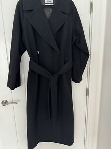 Brand New Weekday Black Oversized Wool Blend Coat For Women RRP £136