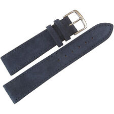 19mm Mens Fluco SHORT Blue Suede Leather Made in Germany Watch Band Strap