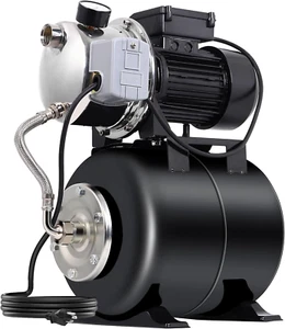 1.6HP Shallow Well Pump with Pressure Tank, 1340GPH Stainless Steel Irrigation P - Picture 1 of 7