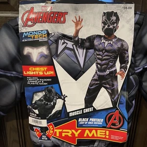 Jazwares Marvel Avengers Boys Black Panther Light Up Muscle Costume Medium(8-10) - Picture 1 of 2