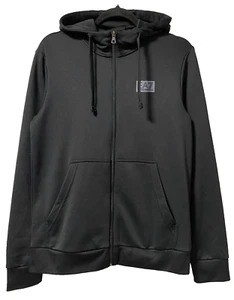EMPORIO ARMANI EA7 MENS ZIP HOODIE LONG SLEEVE VINTAGE POCKETS LOGO BLACK SIZE S - Picture 1 of 24