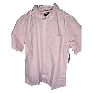 Hurley Men's One and Only 2.0 Short-Sleeve Shirt Button Down, Pink, Size L, NWT - Picture 1 of 4