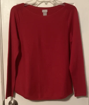 Suéter Pullover Chico's Holly Rojo Barco Cola Camisa Talla 0 (4/6) Nuevo con Etiquetas Foto 1 de 4