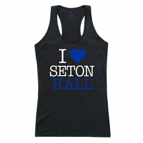Seton Hall University Pirates Womens Love Tank Top Tee T-Shirt Black Cover