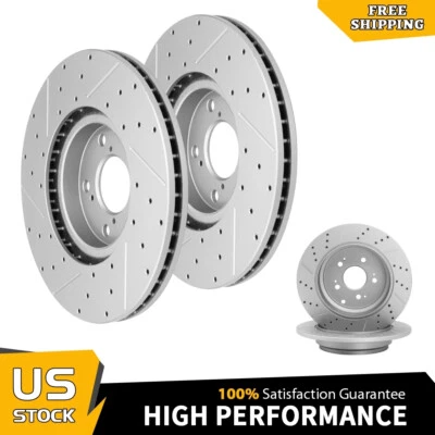 Rotores de freno de disco perforados delanteros y traseros para Honda Pilot Acura MDX ZDX 2009-2015 Foto 1 de 4