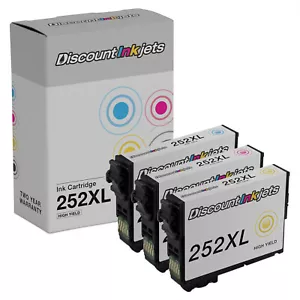 3PK T252XL220 T252XL320 T252XL420 for Epson 252XL Ink WorkForce WF-3620 WF-7710D - Picture 1 of 7