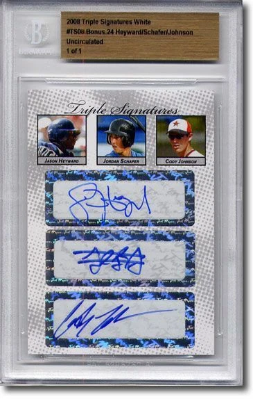 JASON HEYWARD * Jordan Schafer * Cody Johnson Autograph Rookie Auto BGS 1/1 - Image 1 of 1
