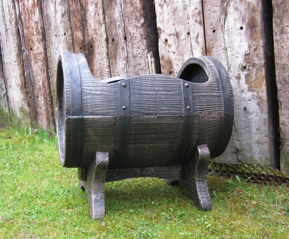 YERD Blumenkübel Wine Pflanztopf Blumentopf Pflanzgefäß  52 x 50 cm Weinfass - Bild 1 von 4