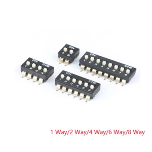 DIP SMD Toggle Switch SPST 2.54mm Pitch 1 2 4 6 8 Bit Postion Way PCB Breadboard - Picture 1 of 9