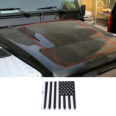 Cappuccio bandiera USA decalcomania grafica vinile nero per Land Rover Defender 2004-2018 - Immagine 1 di 4