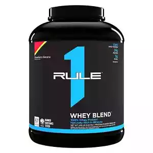RULE 1 Whey Blend 68 serv Strawberry Banana 100% Whey Protein Blend 5.02lb - Picture 1 of 8