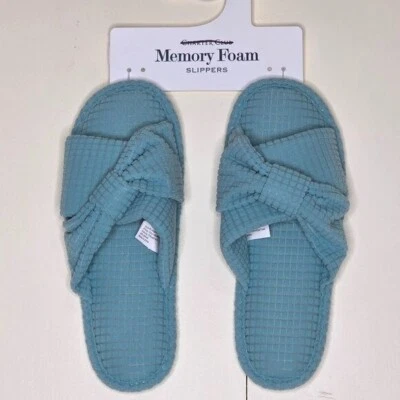 Zapatillas Charter Club de espuma viscoelástica verde azulado/aguamarina medianas 7-8 Foto 1 de 2