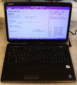 Asus K60I Notebook For Parts Bios No HDD 4GB Ram Dual-Core T4400@2.2GHz CPU - Picture 1 of 7