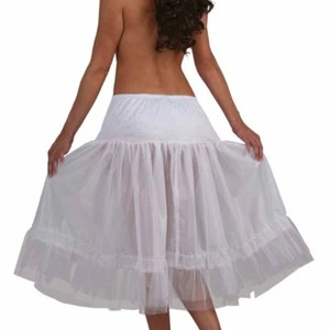Crinoline Slip Tea Length Crinoline 24" Long Elastic Waist Costume Slip One Size - Picture 1 of 4