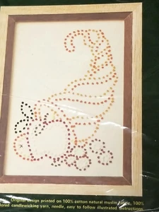 Vintage Candlewicking Needle Magic KIT Thanksgiving Cornucopia 1974 NOS - Picture 1 of 5
