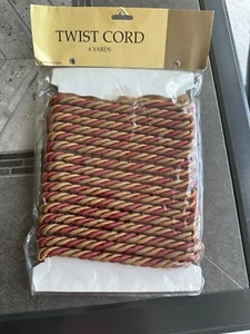 NEW in Sealed Package 6 yards ⅜” TWIST  3 color Cord With Lip - OLD MONEY  Look - Picture 1 of 7