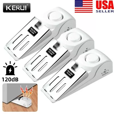3-PACK Security Door Stop Alarm 120DB Hotel Home Portable Security Safety Tools - Image 1 of 4