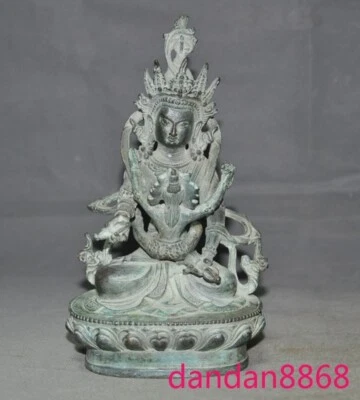 7.2" Budismo Tibetano Bronce Yab-Yum Vajrasattva Tara Kwan-Yin Ninfa Buda Estatua Foto 1 de 4