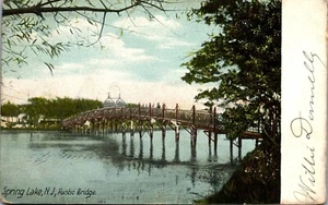 Vintage New Jersey NJ Postcard Rustic Bridge Spring Lake Nj Posted 1906 - Picture 1 of 3