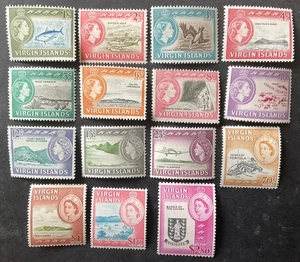 British Virgin Islands 1964 full set of 15 x stamps mint mnh - Picture 1 of 2