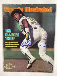 Rickey Henderson Signed Sports Illustrated 9/6/82 A’s HOF Baseball Autograph JSA - Picture 1 of 4