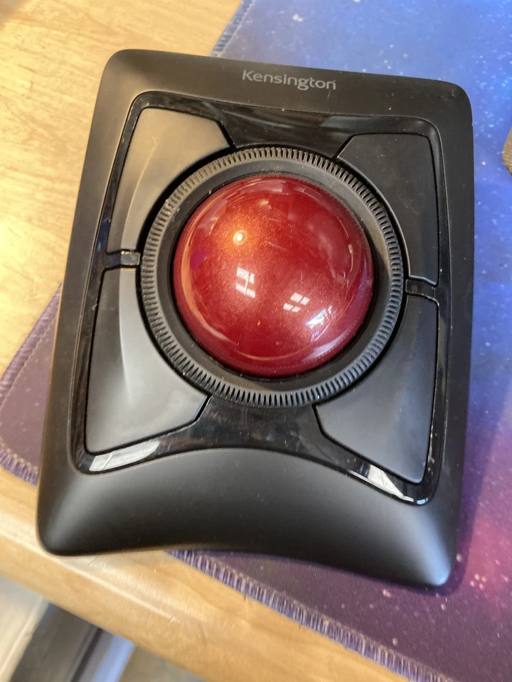 Kensington Expert Wireless Trackball Mouse M01286-M W/ Receiver Dongle Tested  - Image 1 of 4
