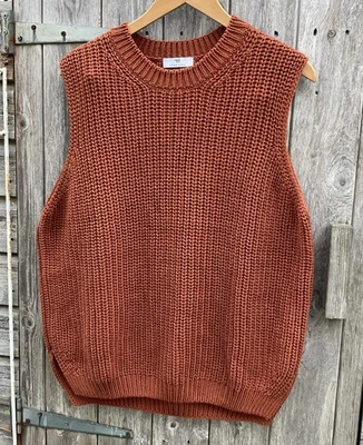 Peter Hahn Burnt Orange Chunky Tank Top Sleeveless Jumper Size 20 - Image 1 of 4