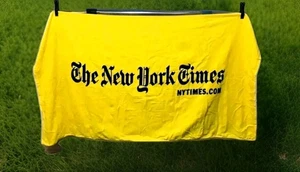 The New York Times Solid Canary Yellow Promo Bath Beach Towel NWOT - Picture 1 of 4