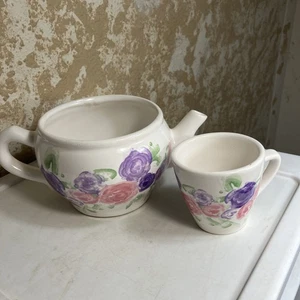 Teapot and Cup Vintage Collectible No Lid One Cup - Picture 1 of 15