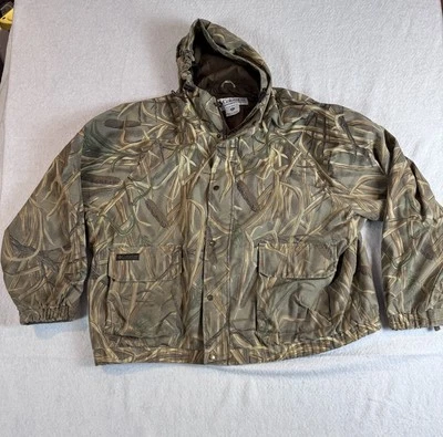 Vtg Columbia Delta Hunter Marsh Waterfowl Camo Hunting Jacket Shell Hooded Sz 3X - Image 1 of 4