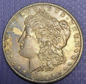 *Dólar Morgan de plata S 1897, detalles sin circular tonificados #R190 - Imagen 1 de 4