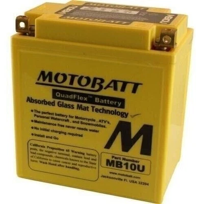 New AGM Gel Sealed Battery Fits YB10L A2 Yamaha XV250 Virago Route 66 YB10LA2 - Изображение 1 из 4