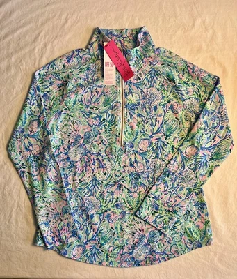 Nuevo con etiquetas Lilly Pulitzer Medium Skipper Popover UPF 50+ Surf Blue SOLEIL IT ON ME NUEVO CON ETIQUETAS Foto 1 de 4