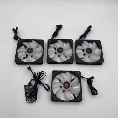 GAMDIAS Set 4x120mm 12VDC/0.28A/3.36W Case Fans with Controller - Image 1 of 3