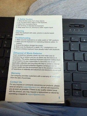 Arteck HB030B Universal Slim Portable Wireless 3.0 7-Color Backlit Keyboard - Image 1 of 2