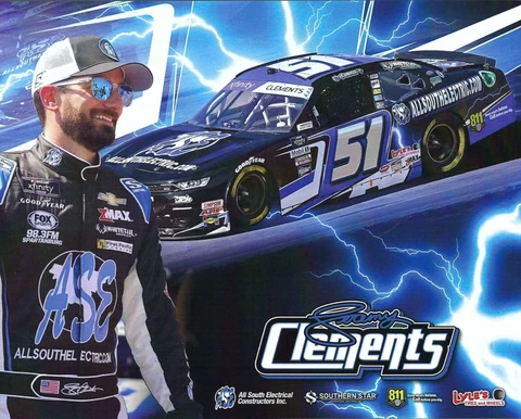 2022 JEREMY CLEMENTS "ALLSOUTH ELECTRIC W / SILVER #51 NASCAR XFINITY POSTCARD Cover