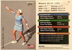 2003 Netpro Elite 2000 Monica Seles Rookie RC #17 USA LIMITED TO ONLY /2000 - Bild 1 von 2