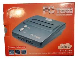 Open Box FC Twin 2 In 1 Video Game System Charcoal Console OT-8168 NES/SNES Game - Picture 1 of 9