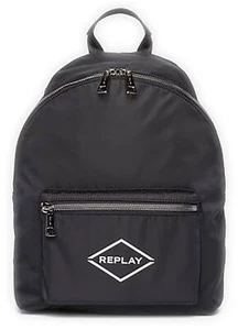 Replay Fu3071.000 Unisex Nylon Backpack With Front Pocket In Black - Picture 1 of 10