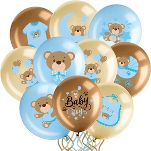 Teddy Bear Balloon Baby Shower Baby Boy New Born Party Decoration 12" 18pcs - Picture 1 of 7