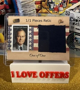 1/1 George H.W. BUSH TATSÄCHLICHE MILITÄRDIENST JACKE PATCH RELIQUIE SELTEN USA BRIEFMARKE - Bild 1 von 6